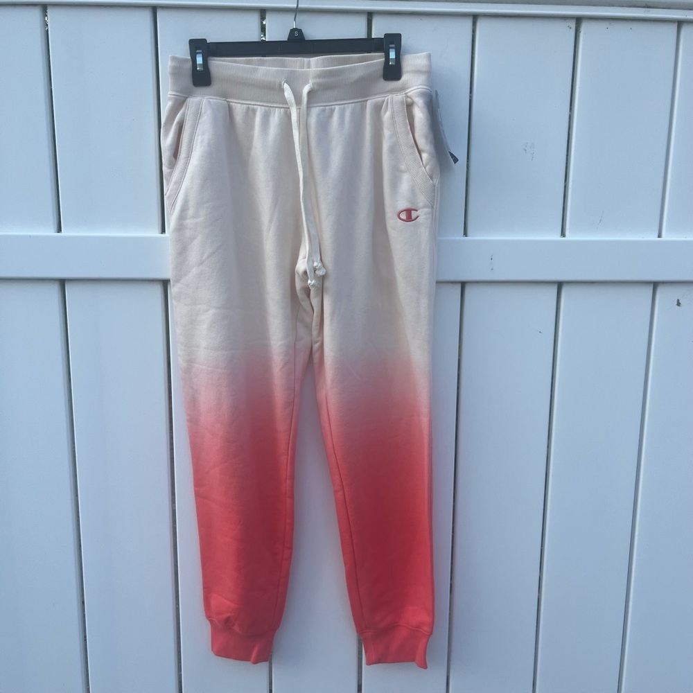 Champion Ombre Sweatpants - Cream and Red Size Medium
